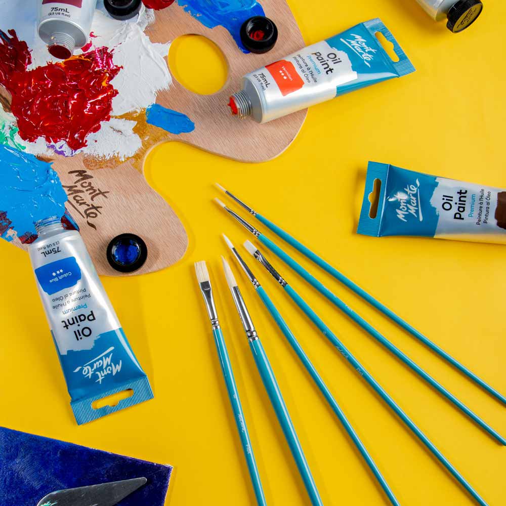 სინთეთიკური და ჯაგარის ფუნჯების ნაკრები ზეთის საღებავისთვის Gallery Series Brush Set Oils 6pc BMHS0019 - ARTISTA