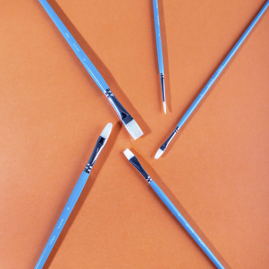 ზეთის ფუნჯები სინთეთიკური და ჯაგარის ნაკრები MM Gallery Series Brush Set Oils 5pc BMHS0020 - ARTISTA