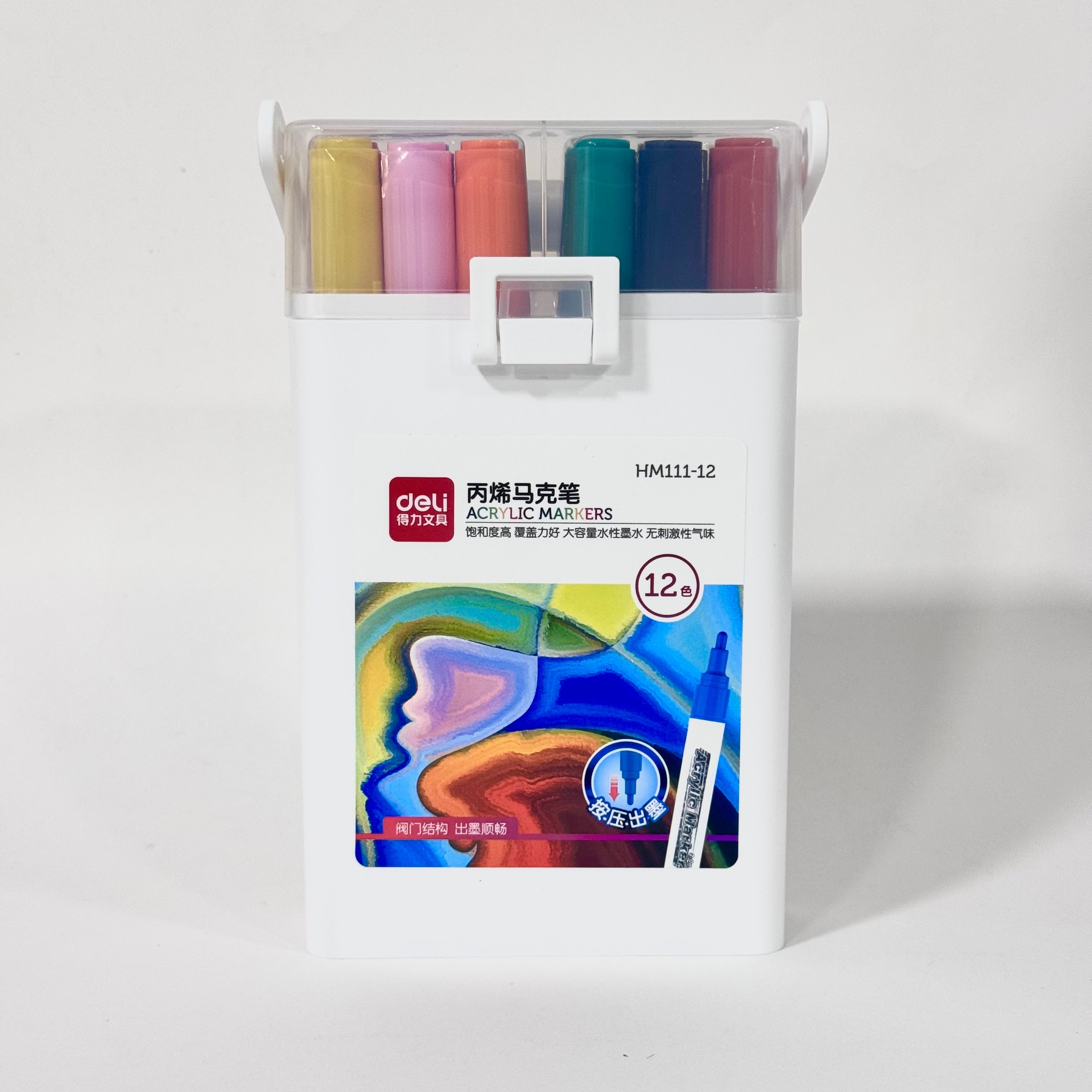 მარკერი Acrylic Marker HM111-12, DELI