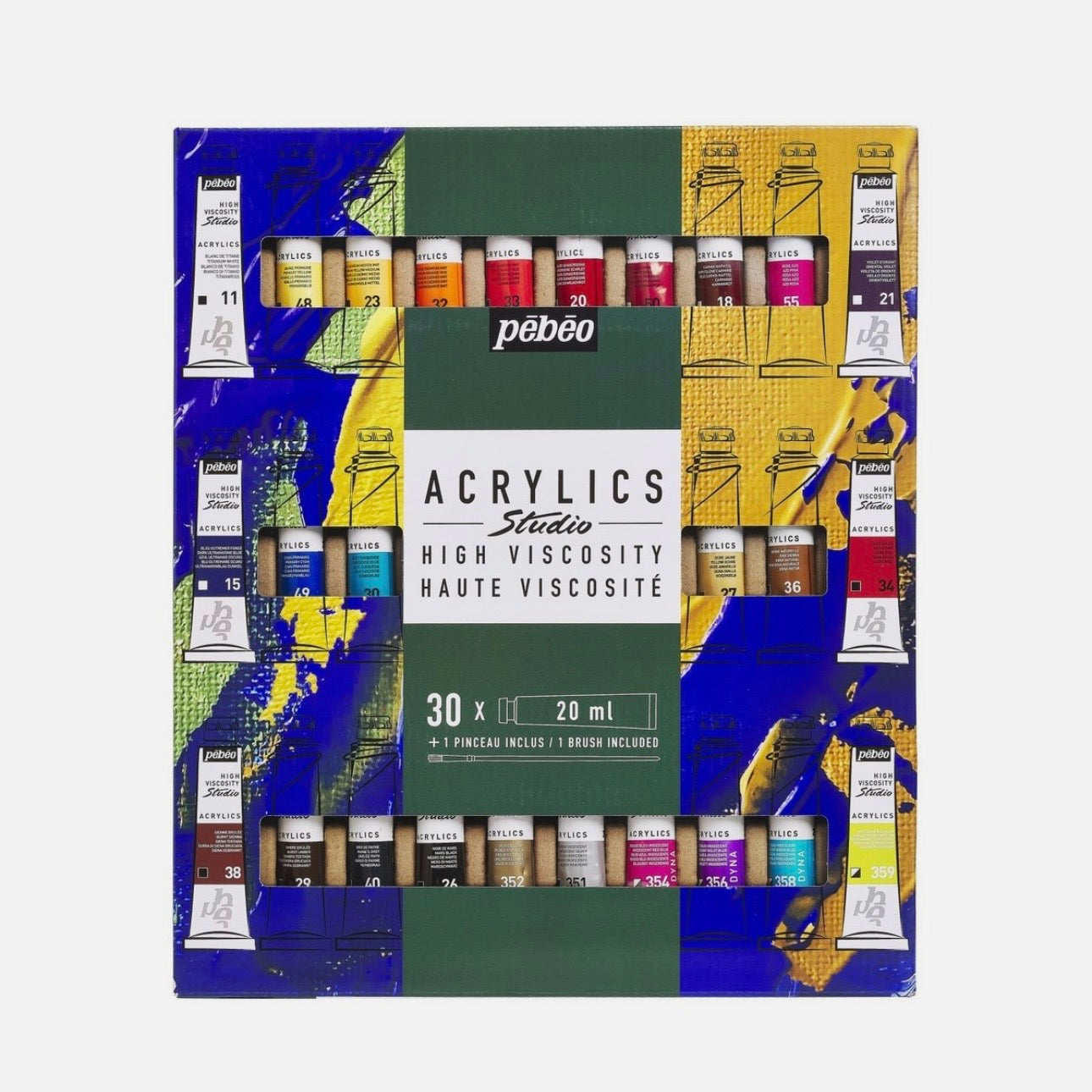 აკრილის საღებავის ნაკრები 30 ფერი ST.ACRYL HV PACK 30T20ML+BRUSH