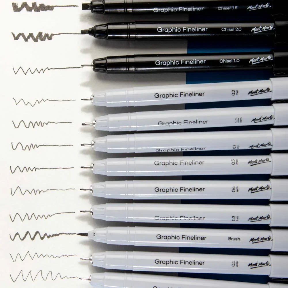 ტექნიკური ნახაზის კალმების ნაკრები MM Technical Drawing Pens 12pc