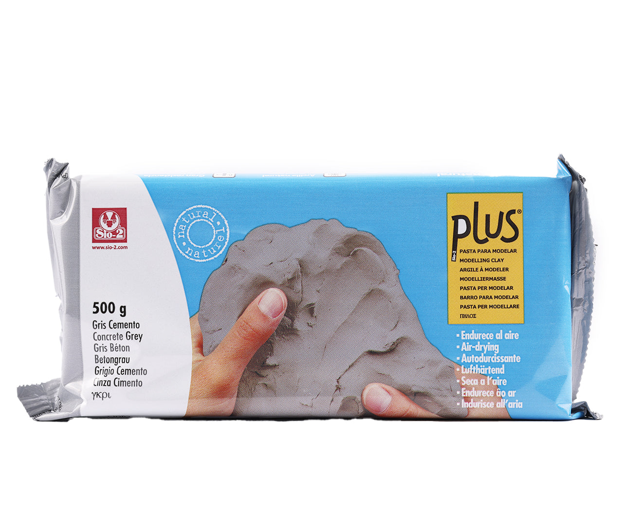 SIO 2 - PLUS Gris 500g (Emb 12 Ud) ნაცრისფერი: მოზარდები და უფროსები: ჰაერზე შრობადი