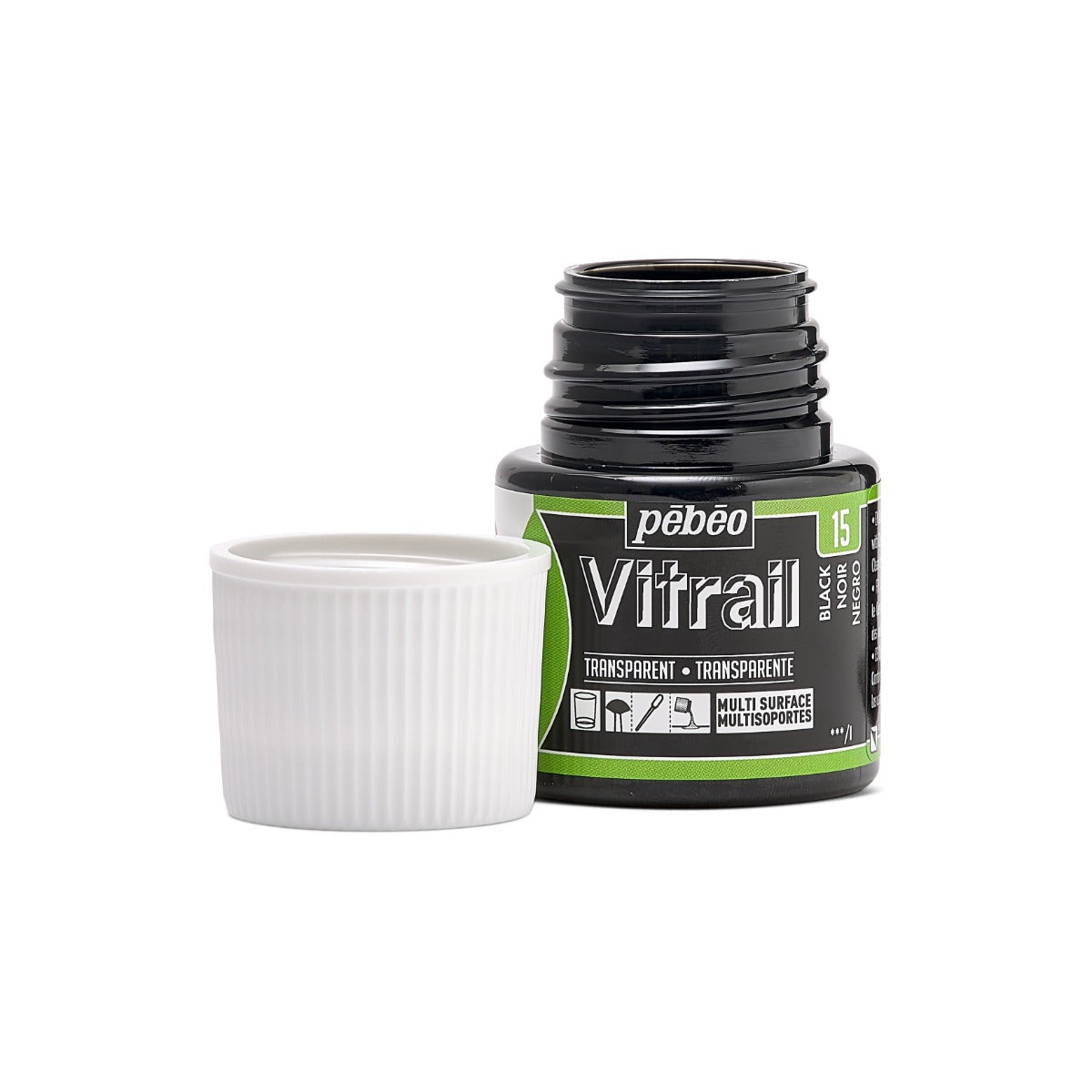 ვიტრაჟის საღებავი 45მლ - Pebeo Vitrail Black (გამჭვირვალე მინის საღებავი)