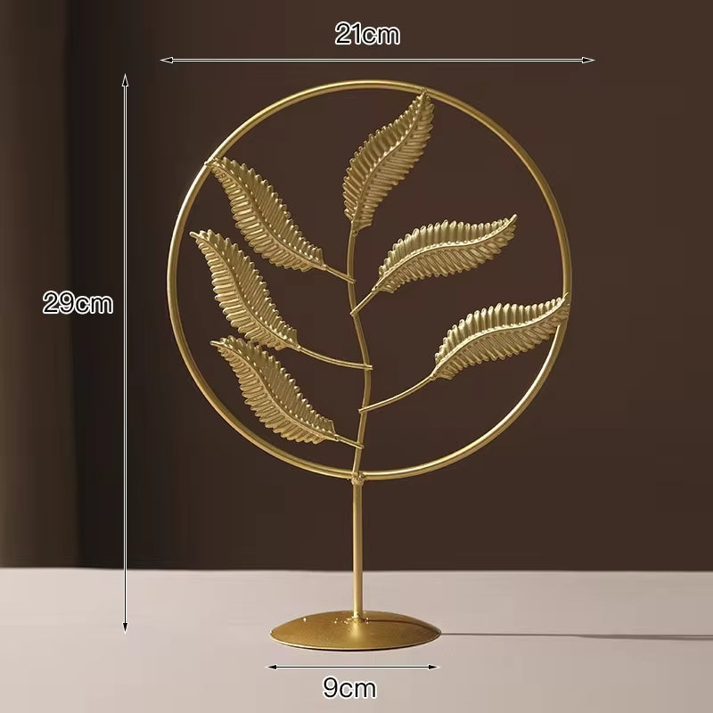 მეტალის სკულპტურა - Table Gold metal Accessories with crystal ball