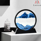 დეკორი მინის - Glass Hourglass Creative Light Luxury 3d Dynamic Art Quicksand seascape Painting