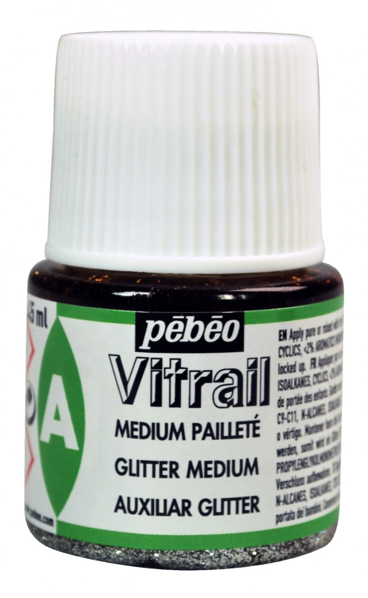 ვიტრაჟის ბრჭყვიალა მედიუმი 45 მლ - GLITTER MEDIUM VITRAIL 45 ML