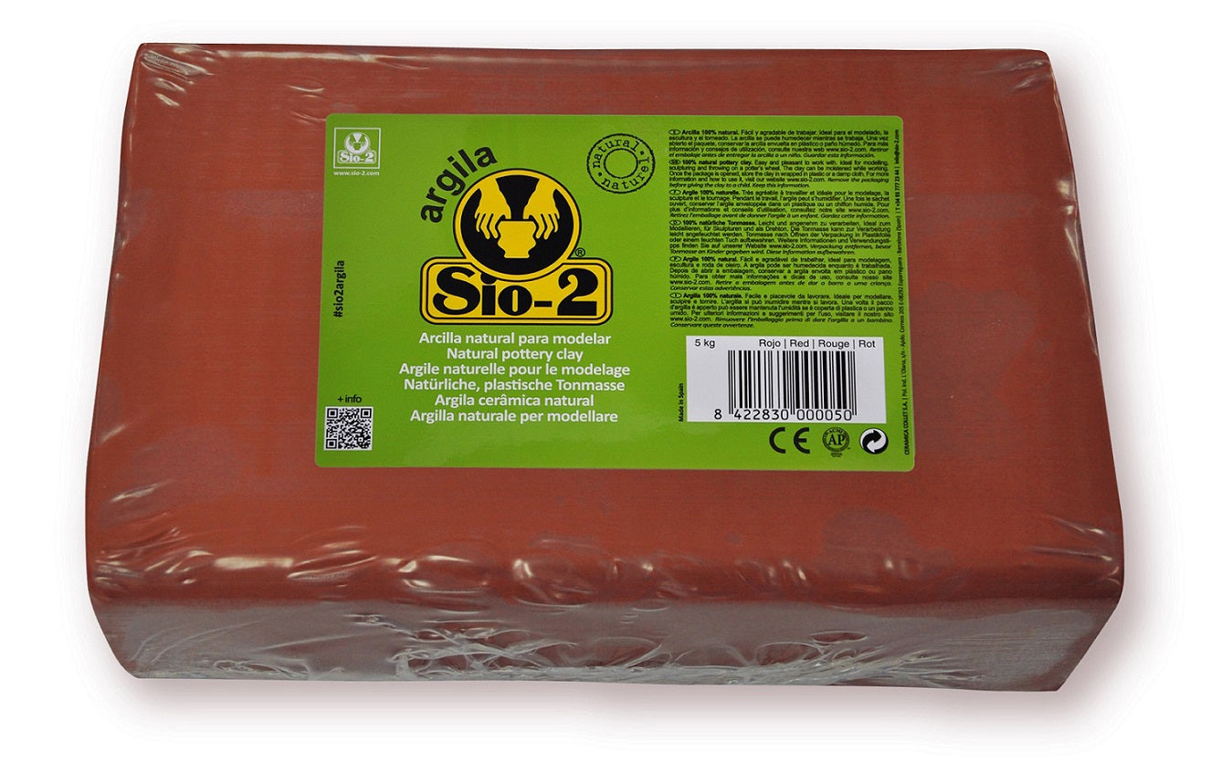 SIO 2 - ARGILA 5kg Rojo / წითელი თხა 5კგ (გამოწვის დიაპაზონი 970C-1050C