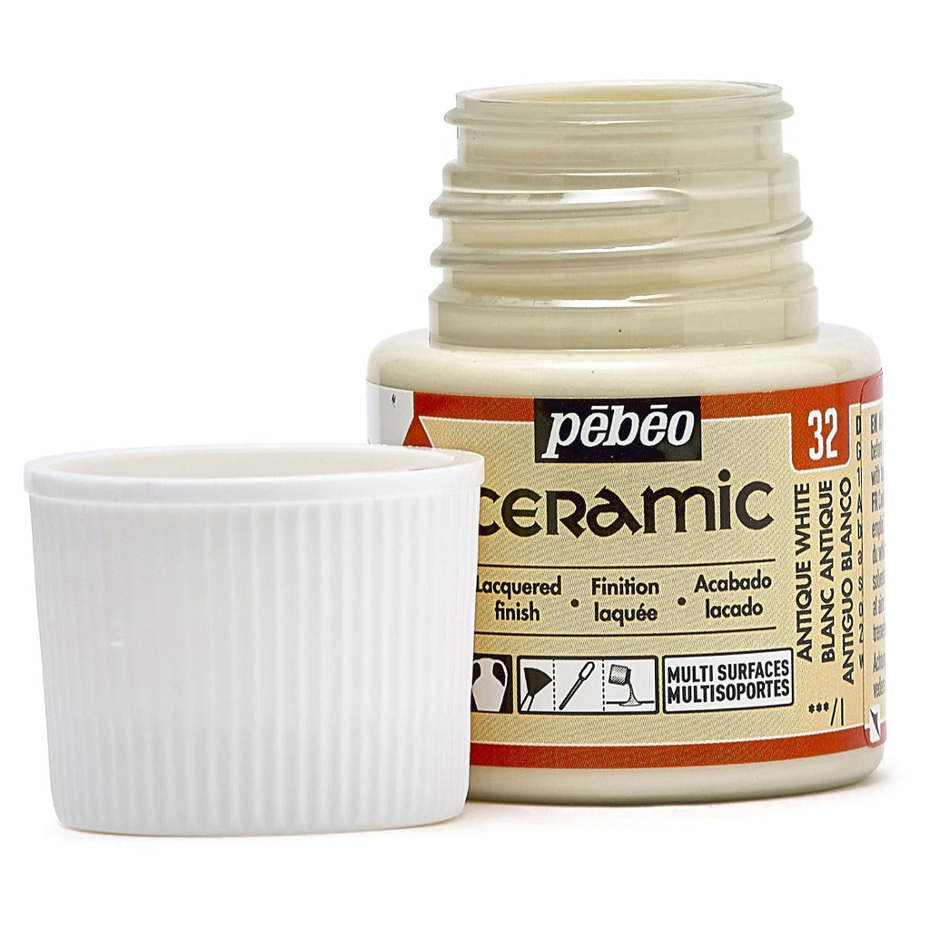კერამიკის საღებავი ანტიკური თეთრი 45 მლ - CERAMIC 45 ML ANTIQUE WHITE