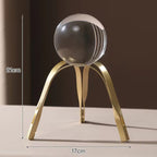 მეტალის სკულპტურა - Table Gold metal Accessories with crystal ball