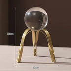 მეტალის სკულპტურა - Table Gold metal Accessories with crystal ball