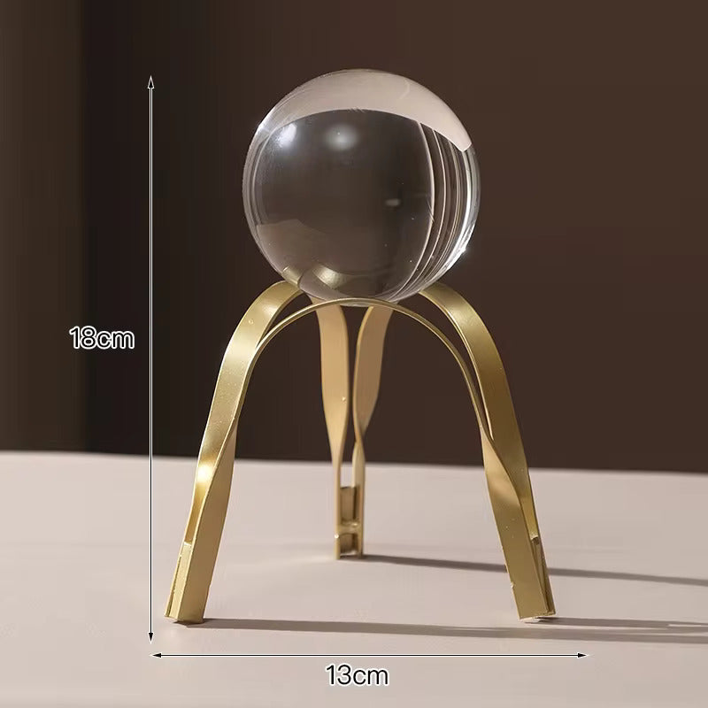 მეტალის სკულპტურა - Table Gold metal Accessories with crystal ball