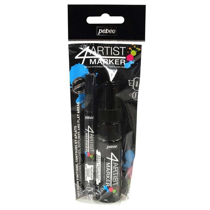 ზეთის საღებავის მარკერები 4ART MARK SET DUO 2+8MM BLACK
