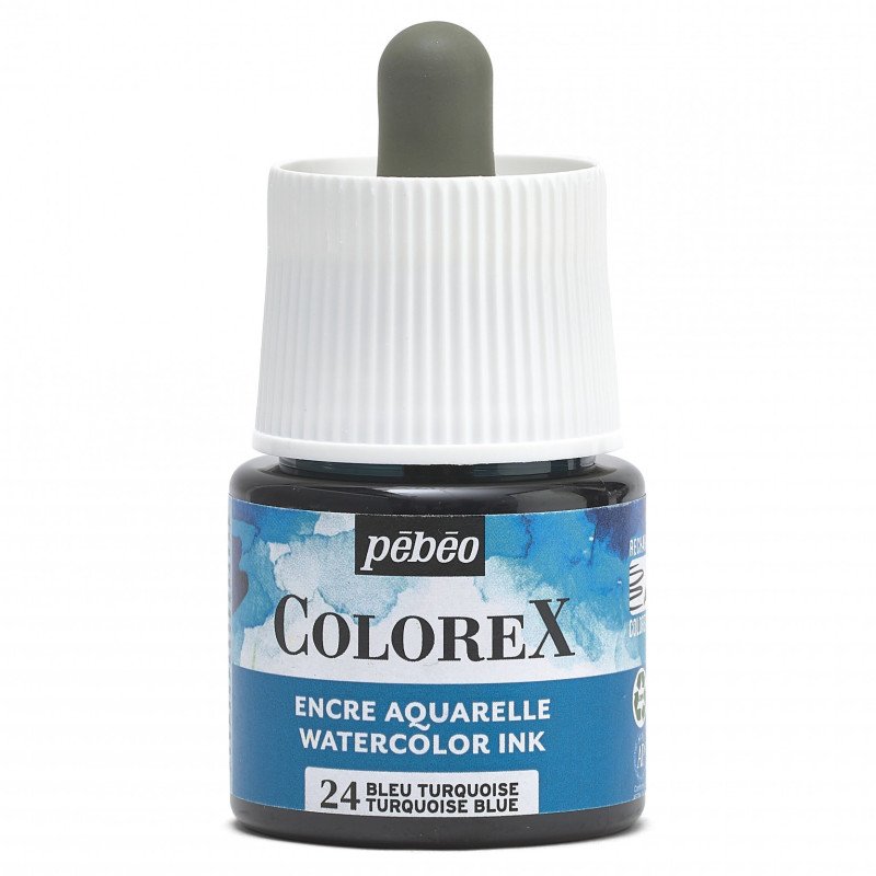 COLOREX 45ML TURQUOISE BLUE - აკვარელის საღებავი(მელანი)