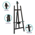 Деревянный мольберт с черной задней опорой MM Rear Support Easel - черный в разобранном виде