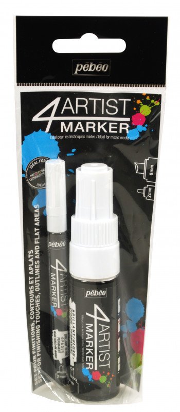 ზეთის მარკერები 4ART MARK SET DUO 2+8MM WHITE