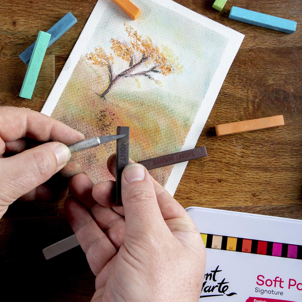 მშრალი პასტელები მეტალის ყუთში 24 ფერი - Soft Pastels in Tin Box Signature 24pc