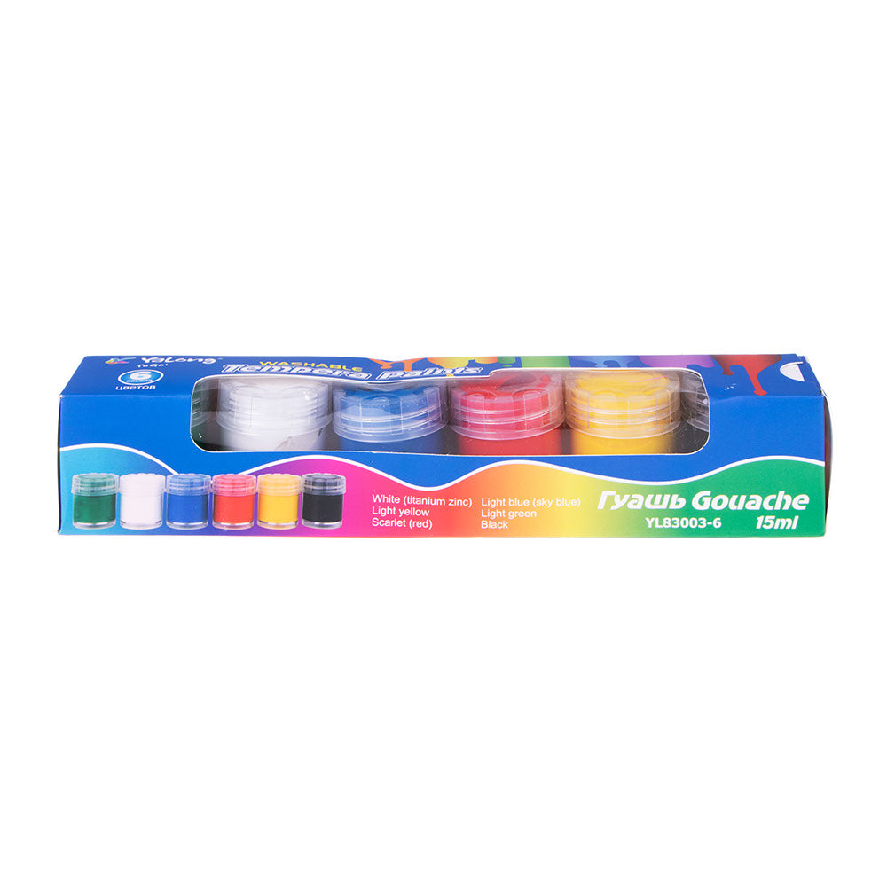 Tempera gouache 6 colors 15ml washable
