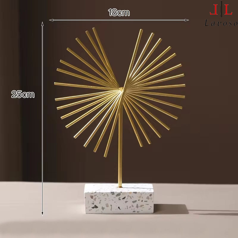 მეტალის სკულპტურა - Table Gold metal Accessories with crystal ball