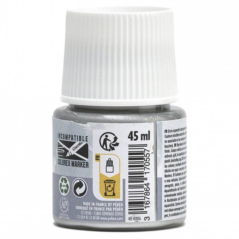 COLOREX 45ML SILVER - აკვარელის საღებავი(მელანი)