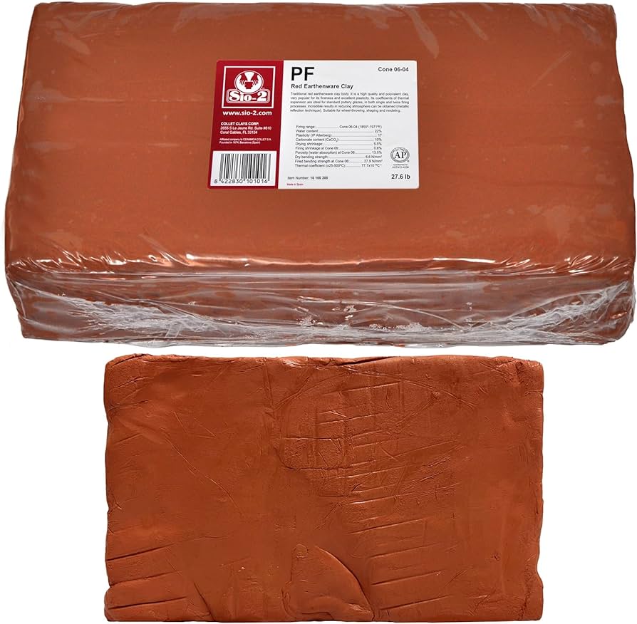 SIO 2 - PF red / წითელი თიხა 12.5კგ (წვის დიაპაზონი 970-1055C)