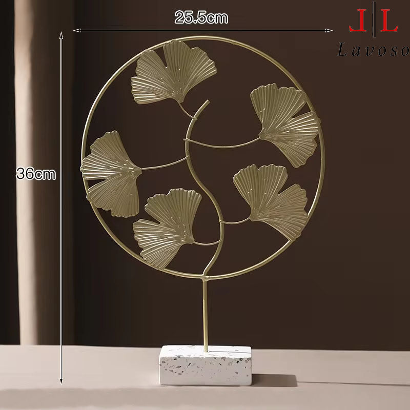 მეტალის სკულპტურა - Table Gold metal Accessories with crystal ball