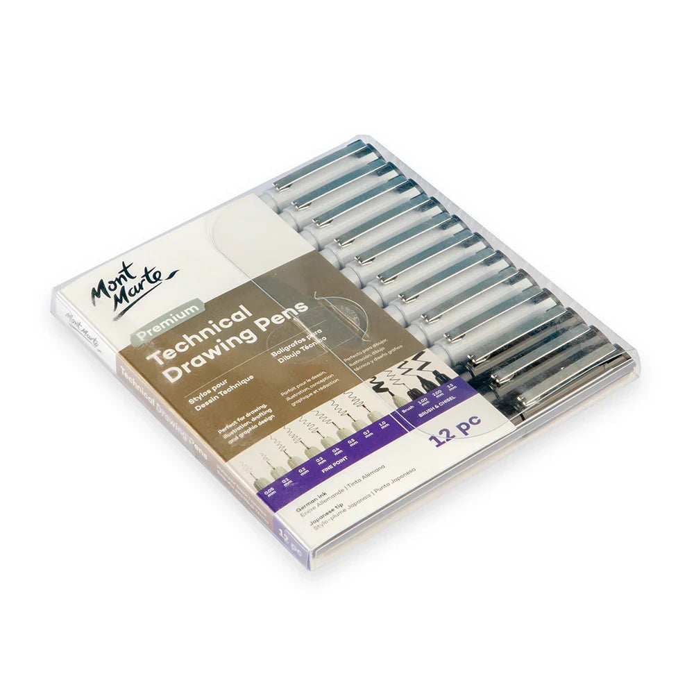 ტექნიკური ნახაზის კალმების ნაკრები MM Technical Drawing Pens 12pc