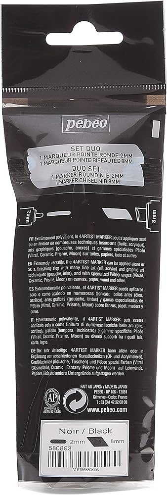 ზეთის საღებავის მარკერები 4ART MARK SET DUO 2+8MM BLACK