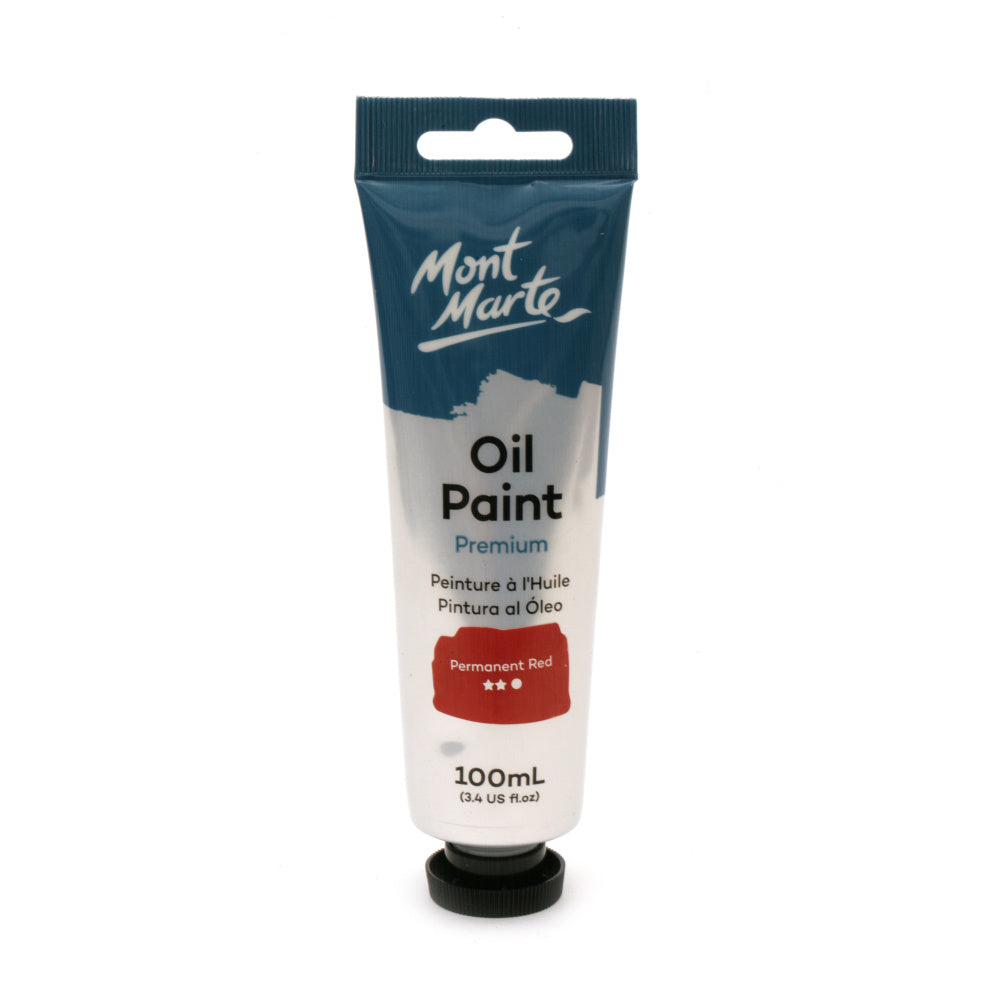 ზეთის საღებავი 100მლ MontMarte  Oil Paint 100mls - Permanent Red