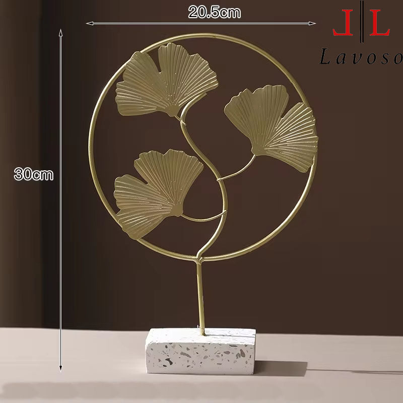 მეტალის სკულპტურა - Table Gold metal Accessories with crystal ball