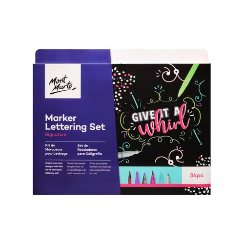 კალიგრაფიის მარკერების ნაკრები MM Marker Lettering Set 34pc