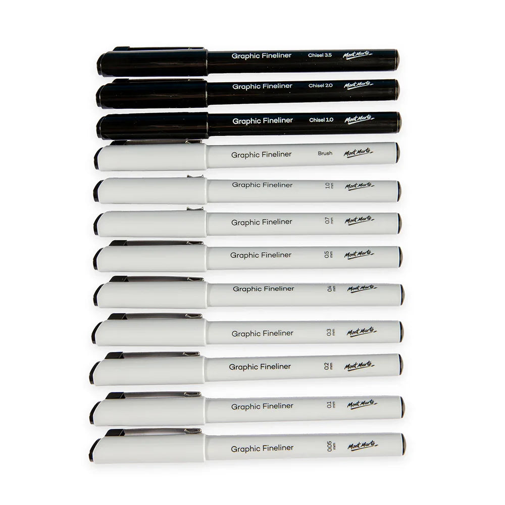 ტექნიკური ნახაზის კალმების ნაკრები MM Technical Drawing Pens 12pc