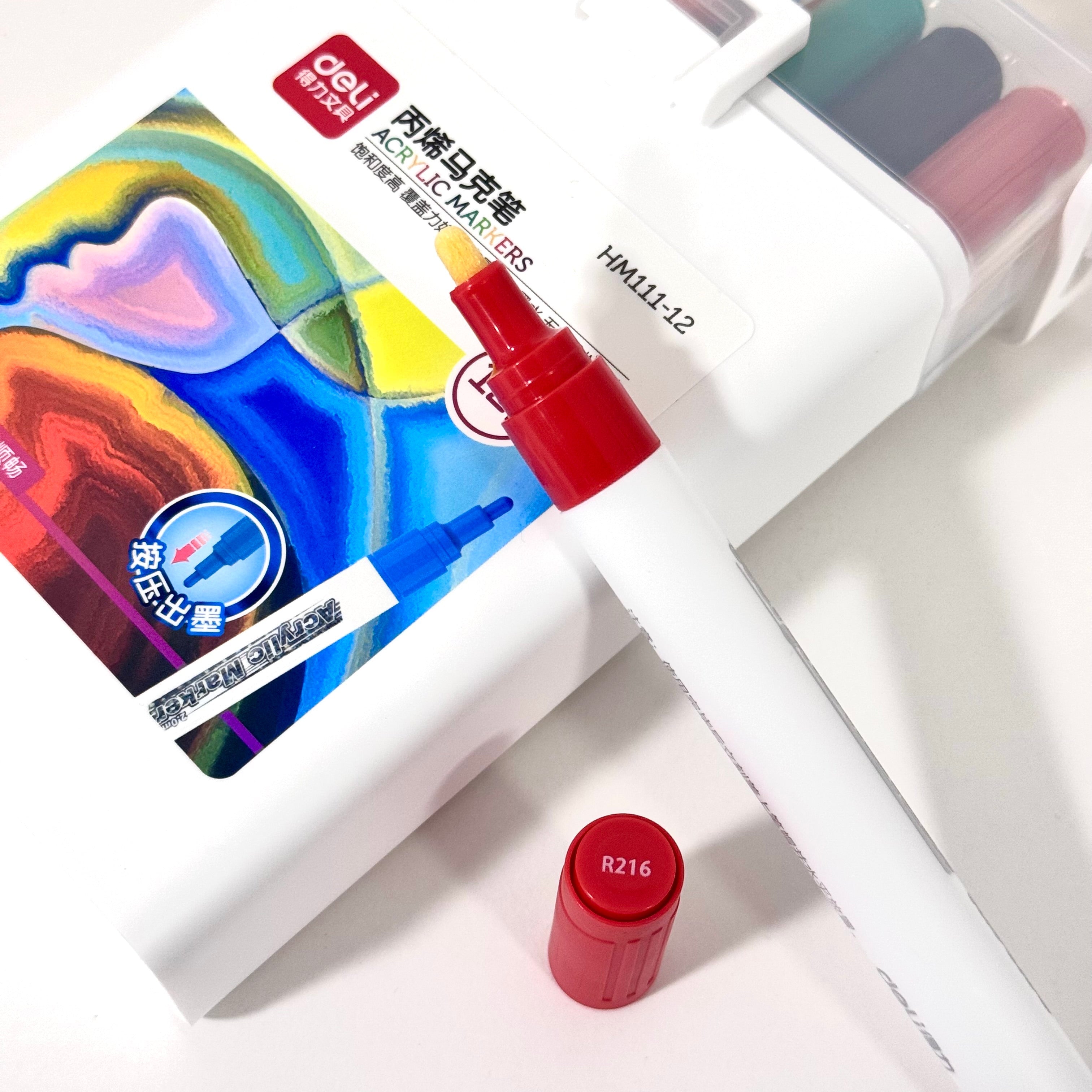 მარკერი Acrylic Marker HM111-12, DELI