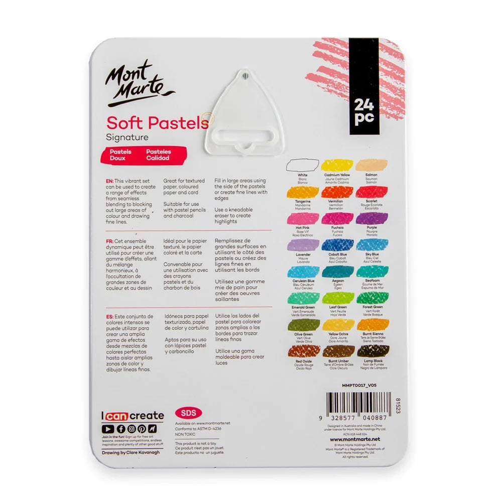 მშრალი პასტელები მეტალის ყუთში 24 ფერი - Soft Pastels in Tin Box Signature 24pc