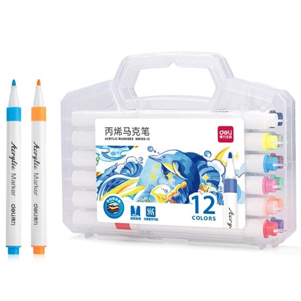 მარკერი Acrylic Marker HM108-12, DELI