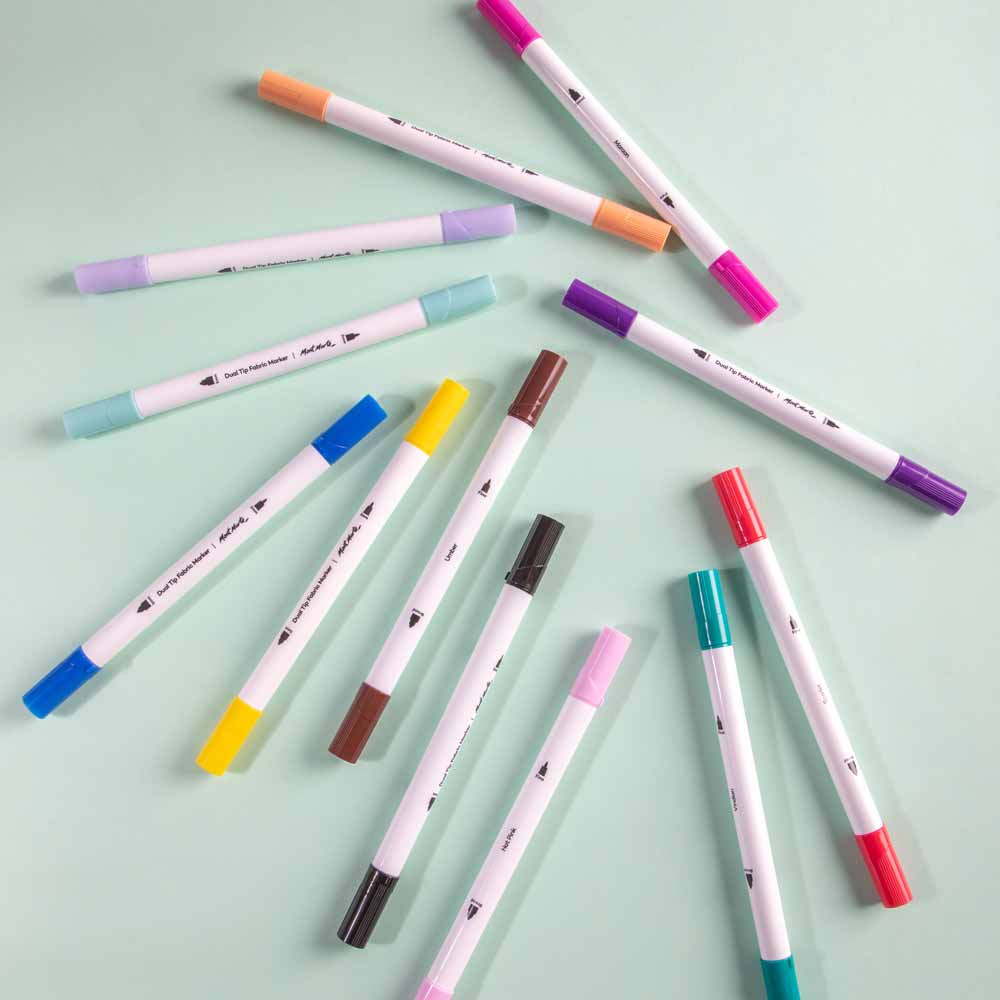 ტექსტილის / ქსოვილის მოსახატი მარკერები - MontMarte Fabric Markers 12pc