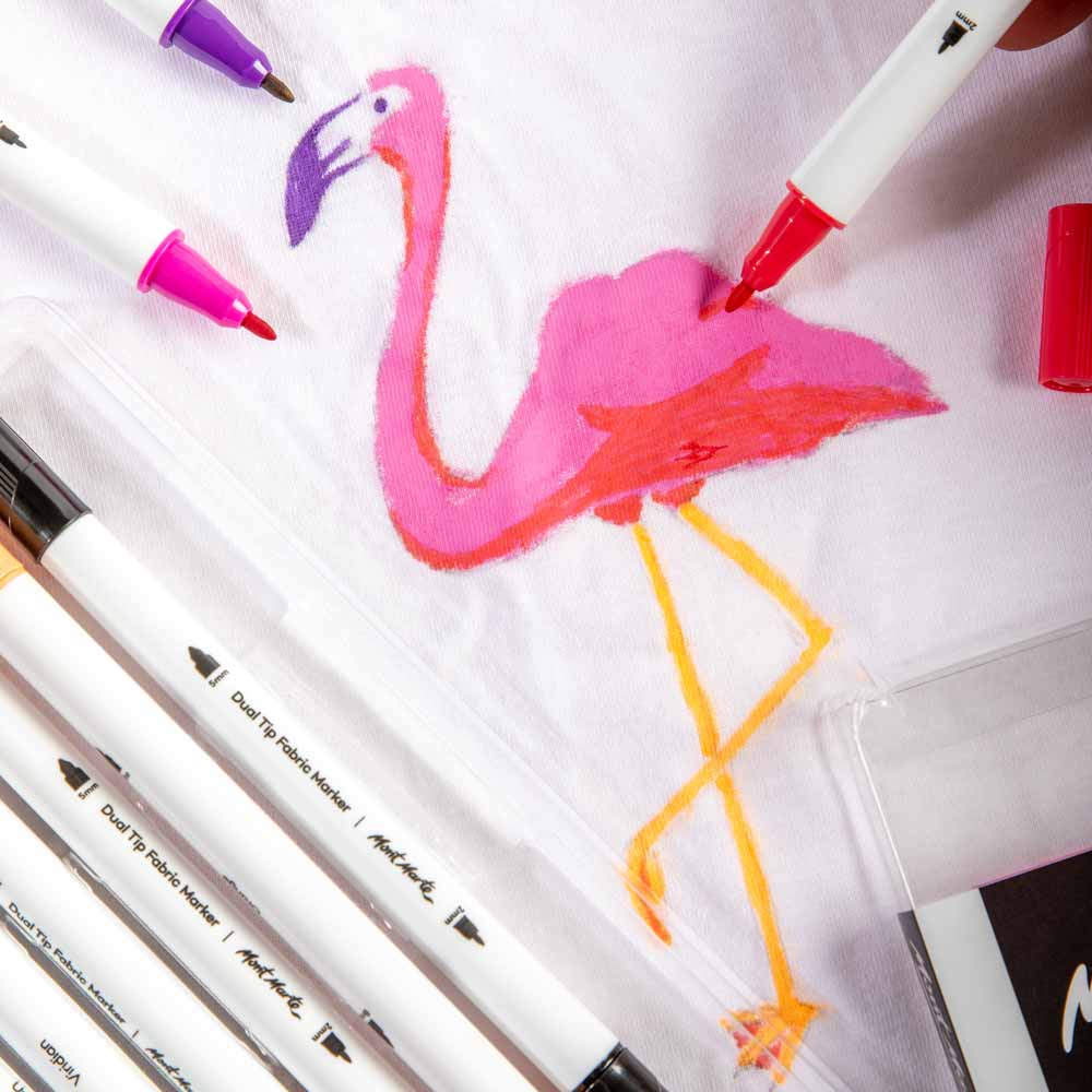 ტექსტილის / ქსოვილის მოსახატი მარკერები - MontMarte Fabric Markers 12pc