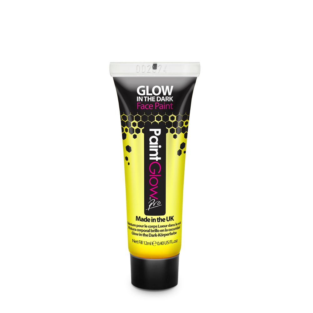 Glow In The Dark Face Paint (PRO), UV Yellow, 12ml