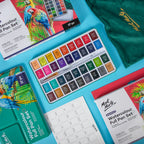 აკვარელის საღებავის ნაკრები 34 ფერი - MM Watercolour Full Pan Set 36pc in Tin