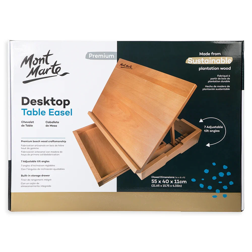 პრემიუმ მაგიდის მოლბერტი (წიფელის ხის) MM Desktop Table Easel Beech Wood