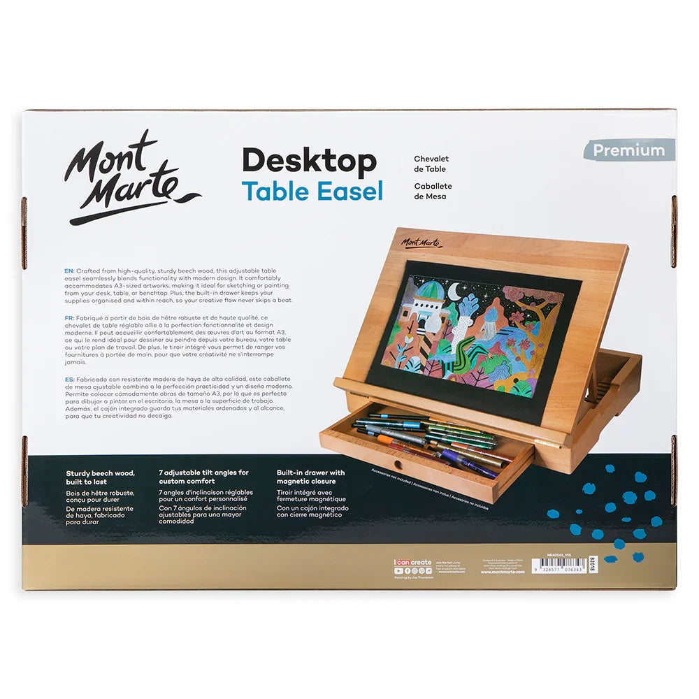 პრემიუმ მაგიდის მოლბერტი (წიფელის ხის) MM Desktop Table Easel Beech Wood