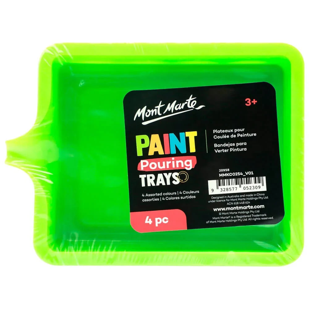 საღებავის ჩამოსასხმელი ტრეიები 4 ცალი MM Paint Pouring Trays 4pc