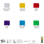 პოსტერის საღებავების ნაკრები 6 ფერი MM Poster Pots 6pc x 15ml - Brights