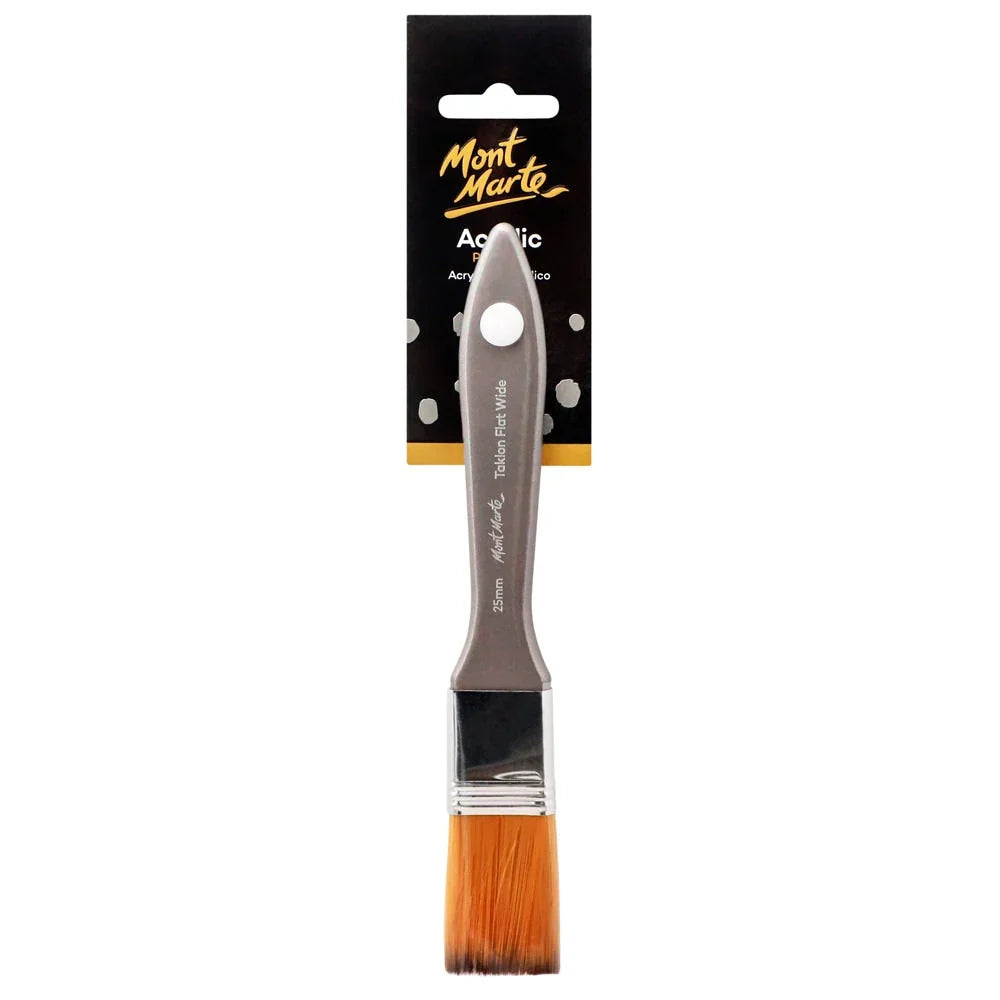ფუნჯი სინთეტიკური (ბრტყელი) 25მმ Acrylic Brush Premium Taklon Flat Wide 25mm