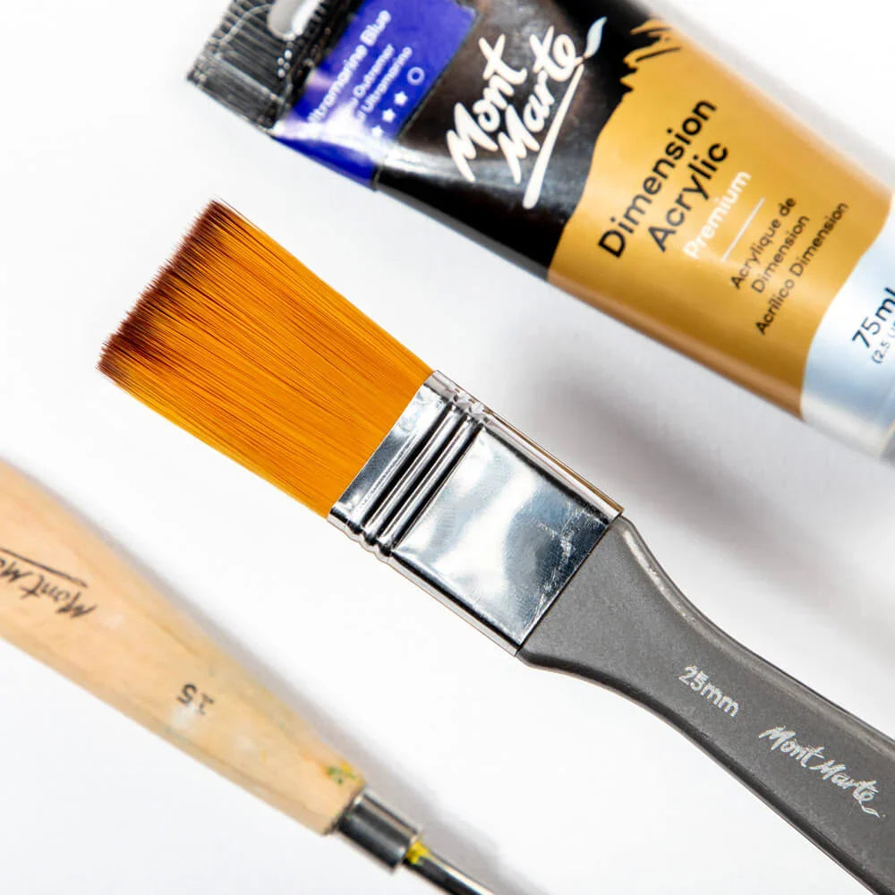 ფუნჯი სინთეტიკური (ბრტყელი) 25მმ Acrylic Brush Premium Taklon Flat Wide 25mm