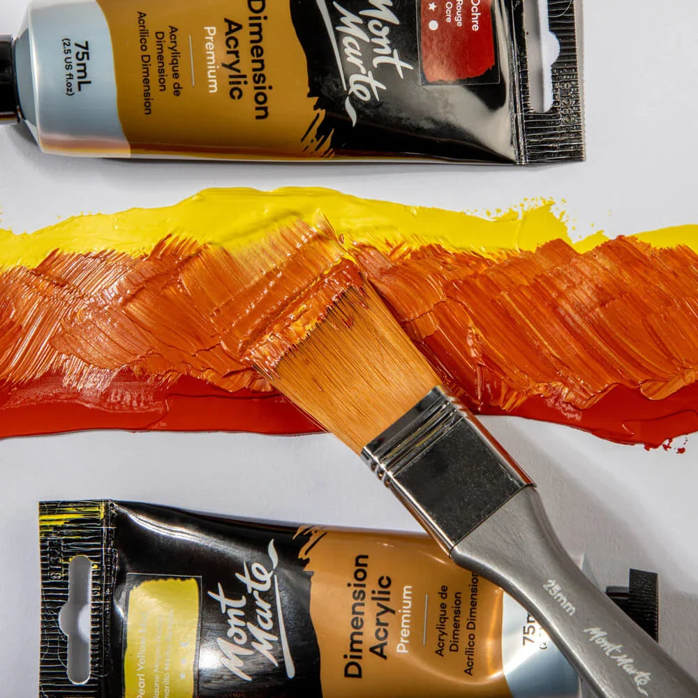 ფუნჯი სინთეტიკური (ბრტყელი) 25მმ Acrylic Brush Premium Taklon Flat Wide 25mm