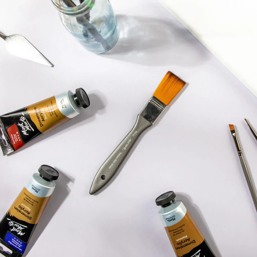 ფუნჯი სინთეტიკური (ბრტყელი) 25მმ Acrylic Brush Premium Taklon Flat Wide 25mm
