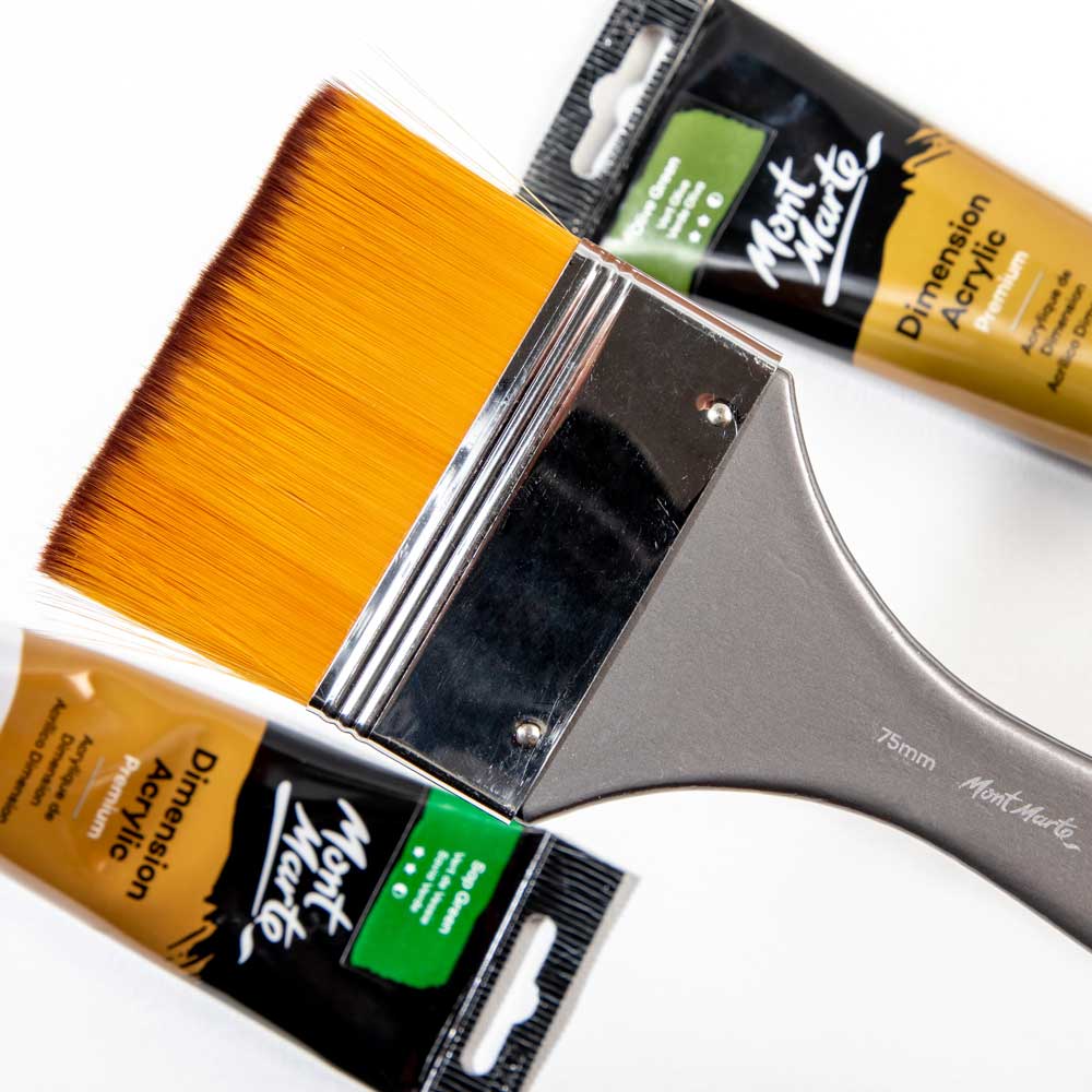 ფუნჯი სინთეტიკური (ბრტყელი) 75მმ Acrylic Brush Premium Taklon Flat Wide 75mm