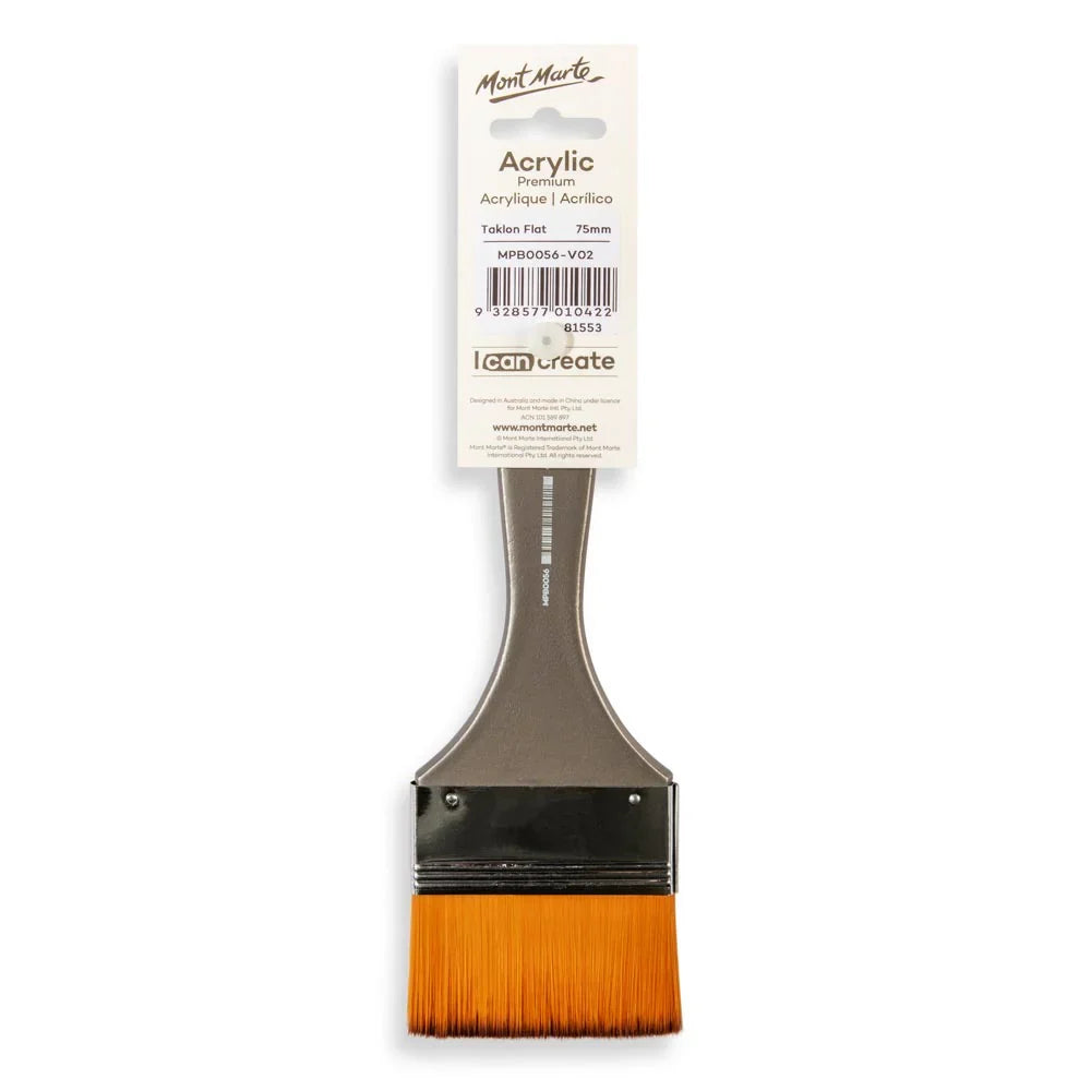 ფუნჯი სინთეტიკური (ბრტყელი) 75მმ Acrylic Brush Premium Taklon Flat Wide 75mm