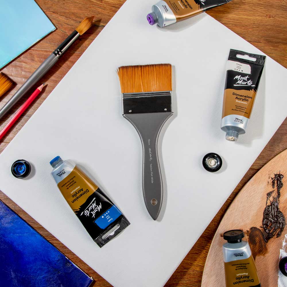 ფუნჯი სინთეტიკური (ბრტყელი) 75მმ Acrylic Brush Premium Taklon Flat Wide 75mm