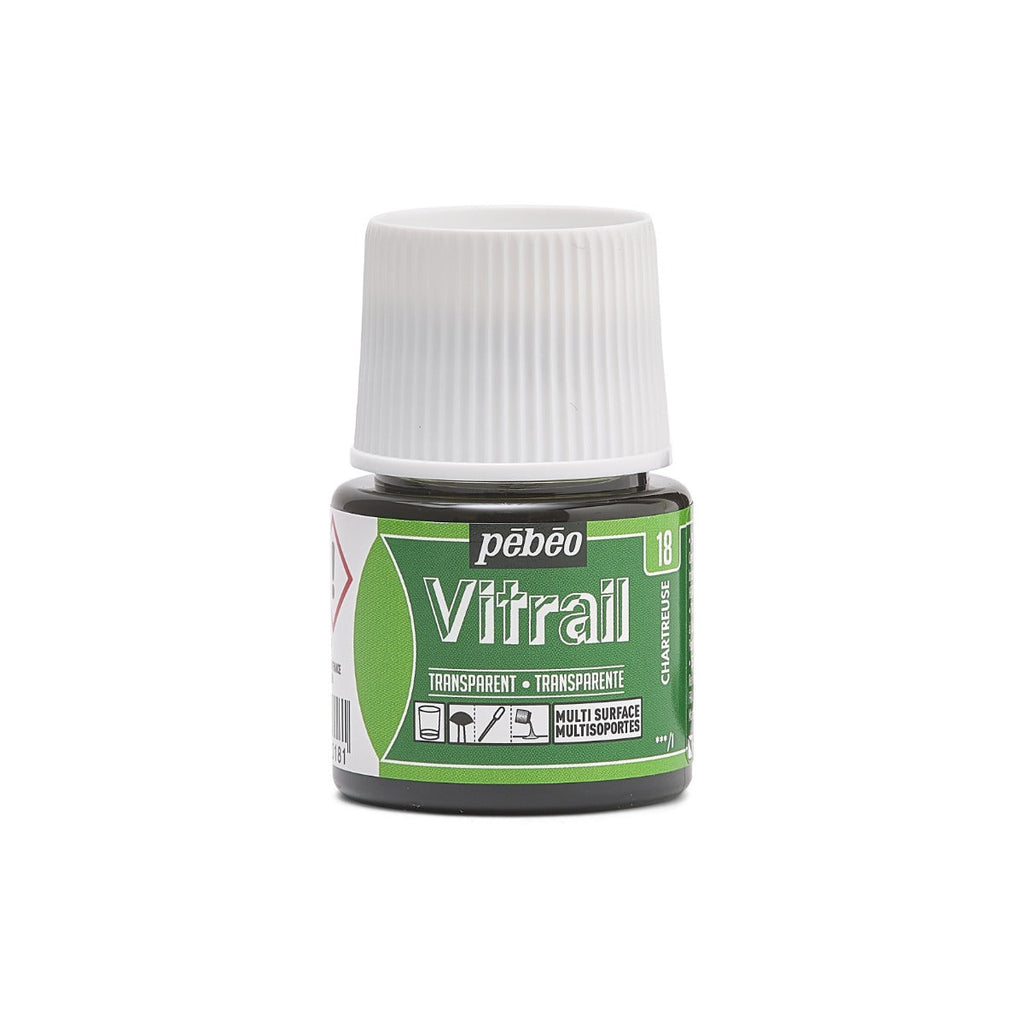 ვიტრაჟის საღებავი გამჭვირვალე მწვანე 45 მლ VITRAIL TRANSPARENT 45 ML CHARTREUSE